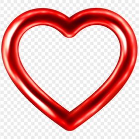HD Outline Red Love Heart Balloon PNG
