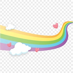 PNG Cartoon Rainbow Illustration With Clouds