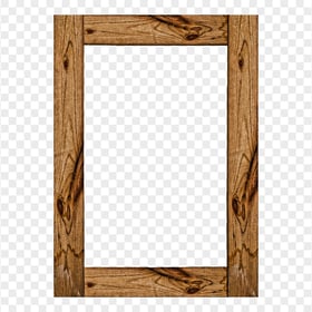 Brown Old Wooden Picture Frame PNG Image