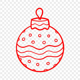 Red Ornament Ball Line Icon HD PNG