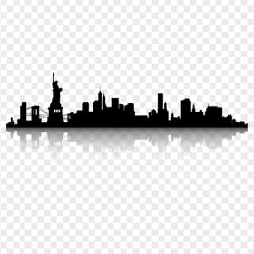 New York Cityscape City Black Silhouette PNG Image