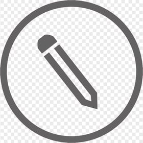 HD Grey Round Pencil Icon Outline PNG