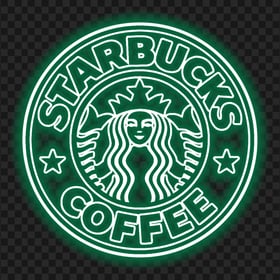 HD Starbucks Green Neon Circle Woman Logo PNG