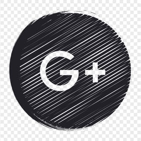 Black Scribble Pencil Style Round Google Plus Icon