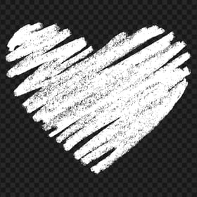 HD White Sketch Heart Love PNG