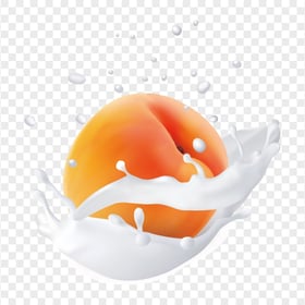 HD Peach Fruit Milk Splash PNG