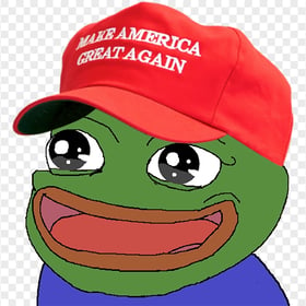 Smiling Pepe Frog Wear Make America Great Again Hat