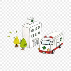 3D Cartoon Hospital HealthCare Drawing Icon Vector