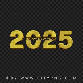 2025 Gold Happy New Year Creative Design PNG Image