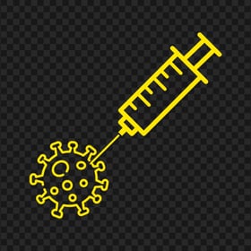 Yellow Covid Vaccine Icon PNG