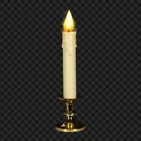 FREE Realistic Burning Candle In Holder PNG