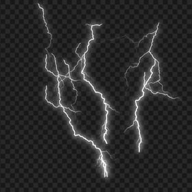 White Thunder Lightning Effect PNG