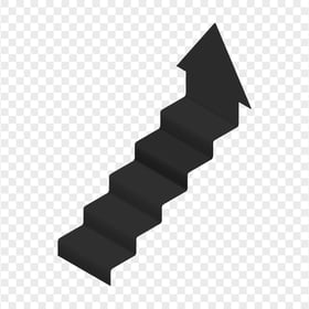 HD Black Up Stairs Arrow PNG