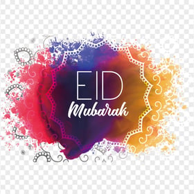 English Eid Mubarak Colorful Traditional Design