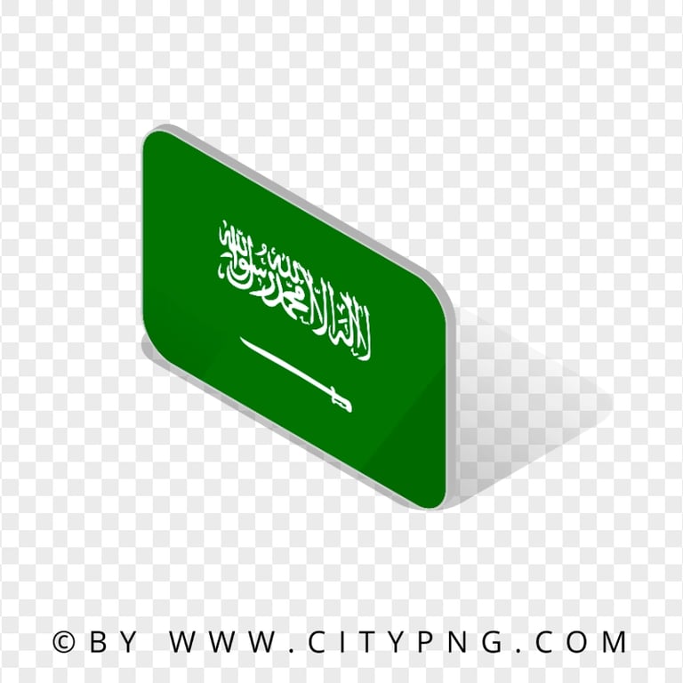 HD Saudi Arabia Isometric 3D Flag Icon PNG