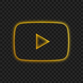 HD Yellow Neon Aesthetic Youtube YT Play Icon PNG