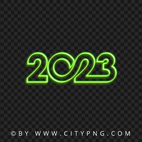 Glowing Neon Green 2023 Text Logo Numbers PNG IMG