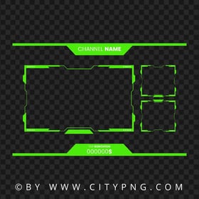 HD Twitch Overlay Green Lime Live Stream Frame PNG