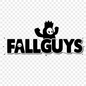 HD Fall Guys Black Logo With Character PNG