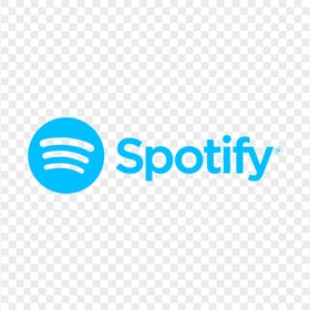 Spotify Blue Text Logo Transparent Background