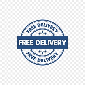 Blue Free Delivery Round Stamp