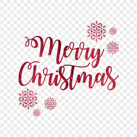 HD Pink Glitter Merry Christmas Text Logo With Snowflakes PNG