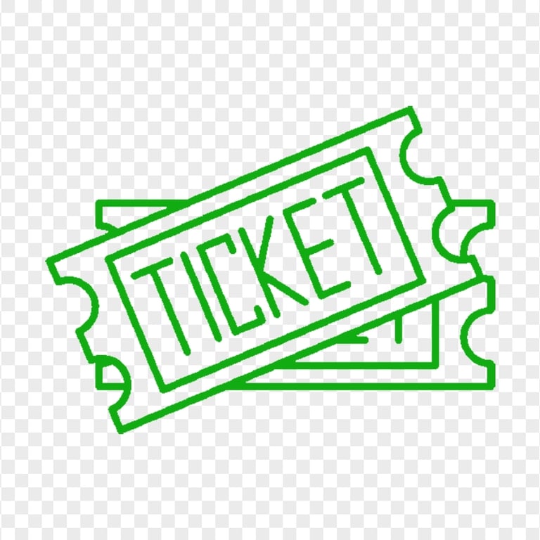 Green Two Tickets Icon Download PNG | Citypng