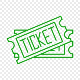 Green Two Tickets Icon Download PNG