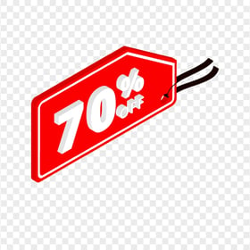 70 Percent Off 3D Red Tag Label Logo PNG