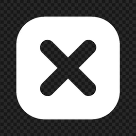 Transparent White Square Close X Button Icon
