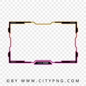 HD Live Streaming Frame Overlay Neon Orange To Pink PNG