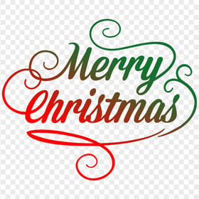 Red & Green Merry Christmas Text Calligraphy