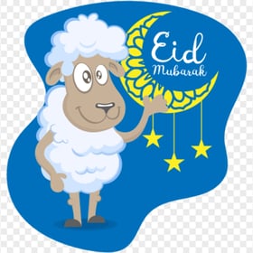 Eid Adha Mubarak Sheep Cartoon Illustration