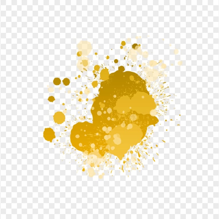 HD Splash Effect Of Yellow Paint Transparent Background