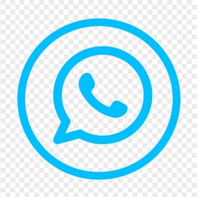 HD Light Blue Round Outline Whatsapp Wa Logo Icon PNG