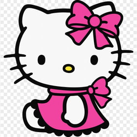 Hello Kitty Wearing Pink Dress Illustration HD PNG