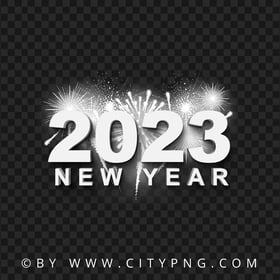 2023 New Year White Fireworks Transparent PNG