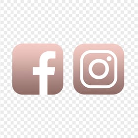 HD Facebook Instagram Rose Gold & White Logos Icons PNG