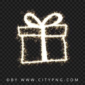HD Sparkle Glowing Fireworks Gift Box Effect PNG