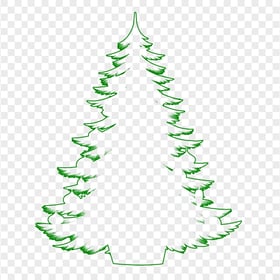 HD Decorated Christmas Tree Outline Green Silhouette PNG