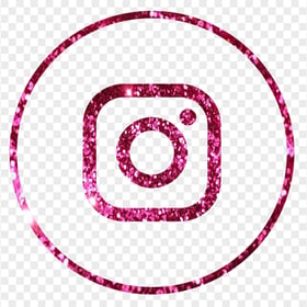 HD Aesthetic Pink Glitter Round Outline Instagram Logo Icon PNG