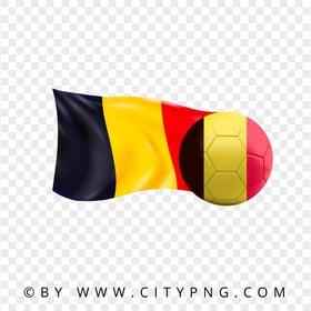 Belgium Flag With Soccer Football Ball HD PNG