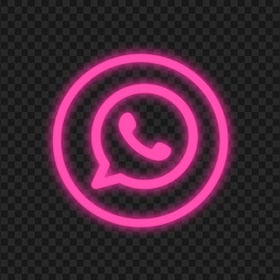 HD Pink Neon Outline Whatsapp Wa Round Circle Logo Icon PNG