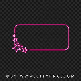 Pink Glowing Stars Neon Frame HD PNG