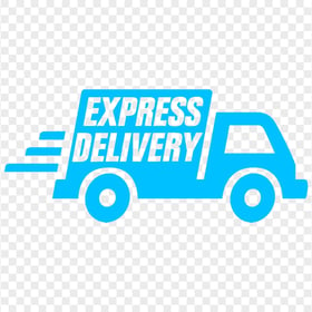 HD Express Delivery Blue Truck Icon PNG