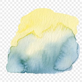 HD Yellow To Blue Abstract Watercolor Painting PNG