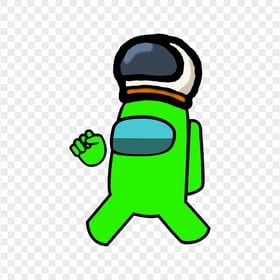 HD Lime Among Us Character Wear Astronaut Helmet PNG
