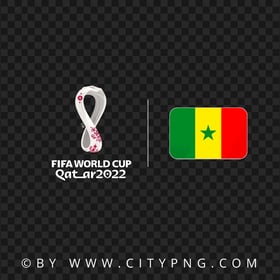Senegal Flag With Qatar Fifa 2022 World Cup Logo PNG