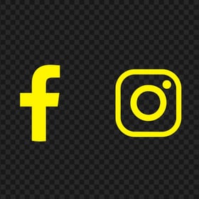 HD Facebook Instagram Yellow Logos Icons PNG