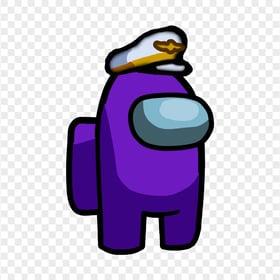 HD Purple Among Us Crewmate Character With Captain Hat PNG